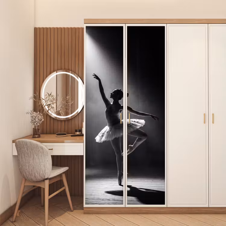 Deursticker - Danser - Podium - Zwart-wit - Kunst - Klassiek — 5