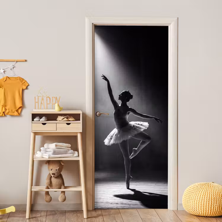 Deursticker - Danser - Podium - Zwart-wit - Kunst - Klassiek — 6