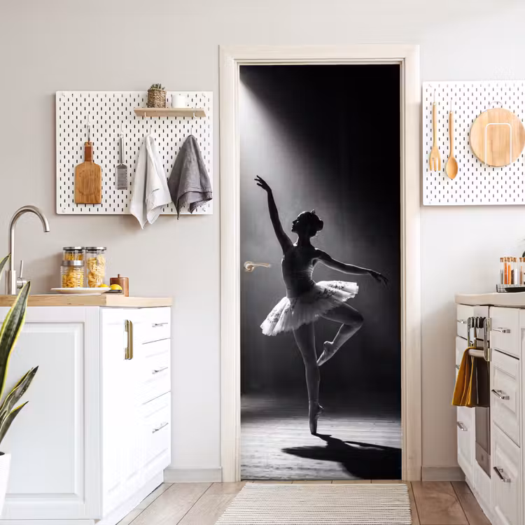 Deursticker - Danser - Podium - Zwart-wit - Kunst - Klassiek — 7