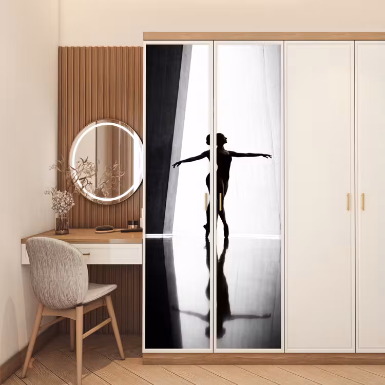 Deursticker - Danser - Silhouette - Kunst - Modern - Zwart-wit — 5