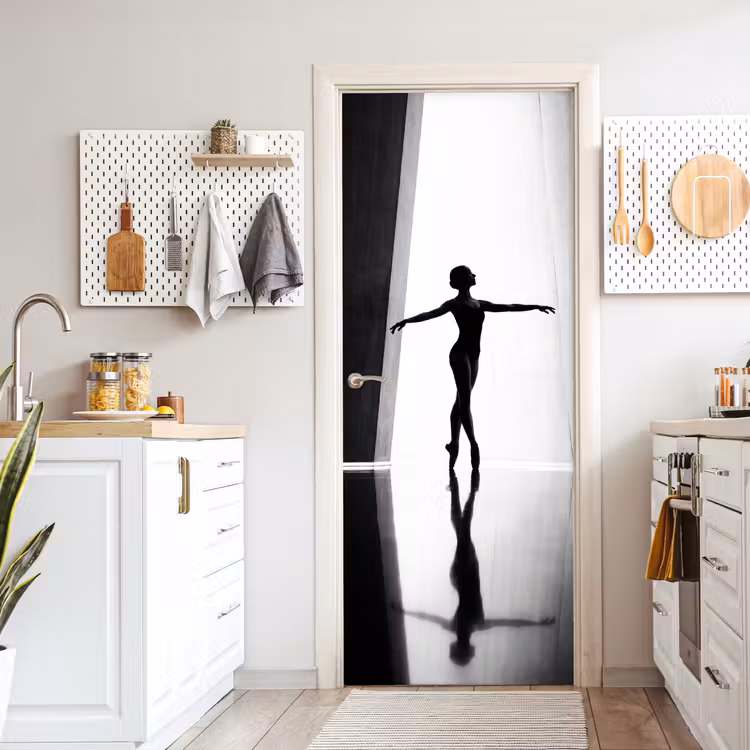 Deursticker - Danser - Silhouette - Kunst - Modern - Zwart-wit — 7