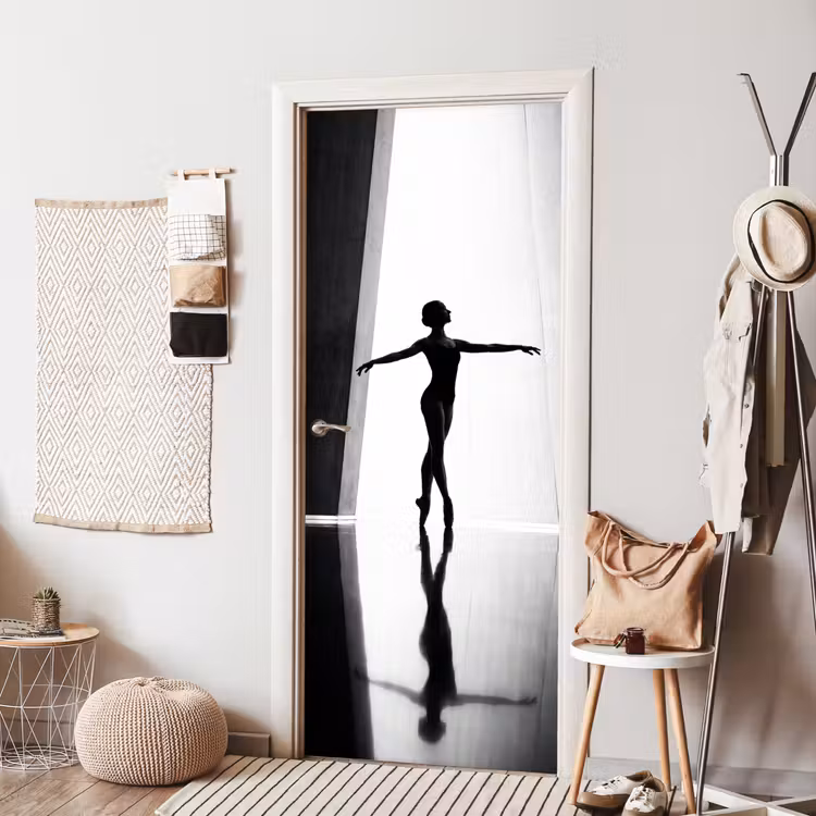 Deursticker - Danser - Silhouette - Kunst - Modern - Zwart-wit — 8