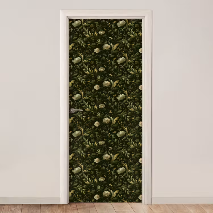Deursticker - Botanisch - Naadloos - Bloemen — 1
