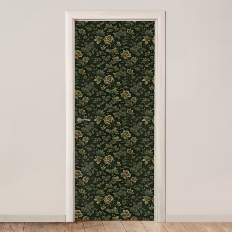 Deursticker - Donker - Groen - Goud - Botanisch — 1