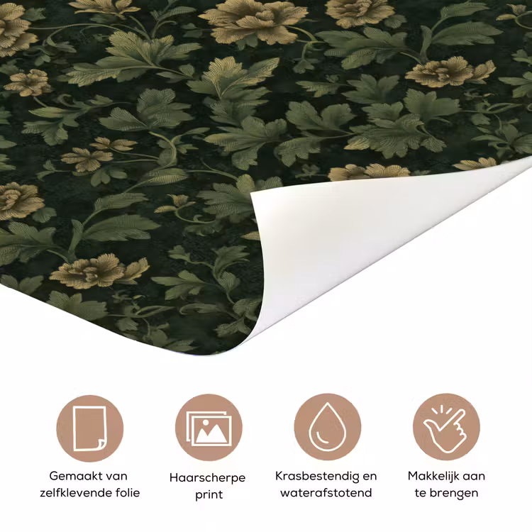 Deursticker - Donker - Groen - Goud - Botanisch — 3