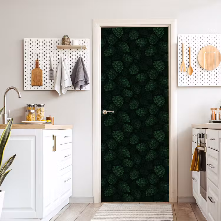 Deursticker - Donker - Groen - Hopbellen - Botanisch - Illustratie — 7