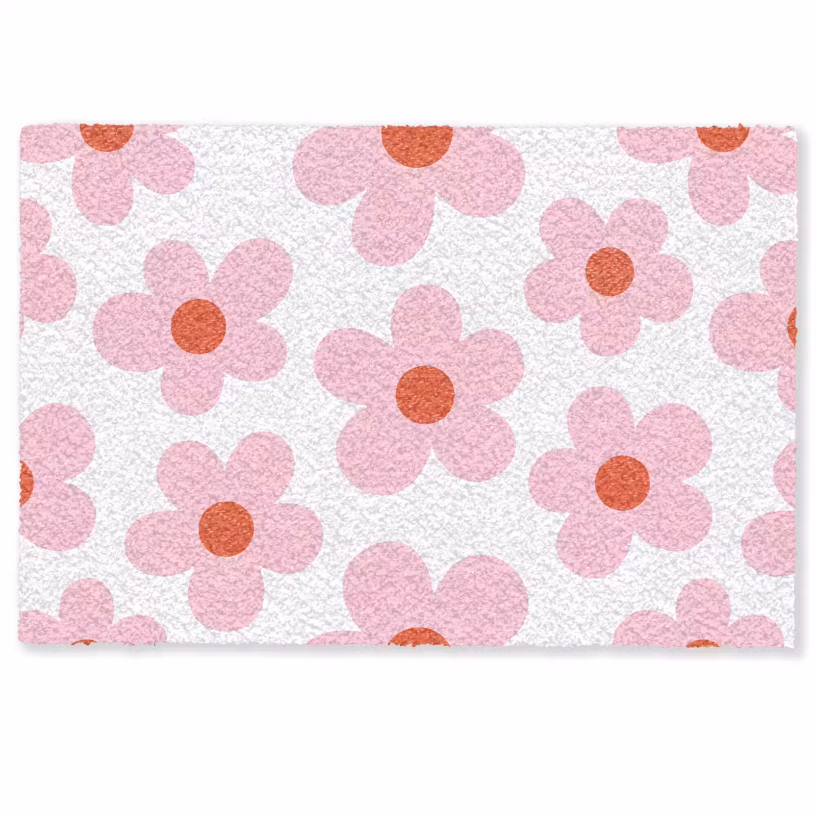 Deurmat - Bloemen - Patroon - Modern - Roze - Wit — 1
