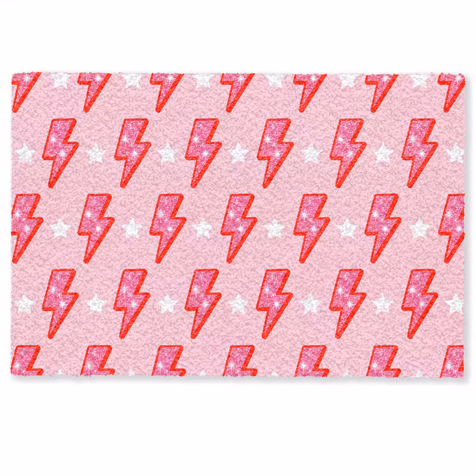 Deurmat - Patroon - Bliksem - Ster - Glitter - Roze — 1