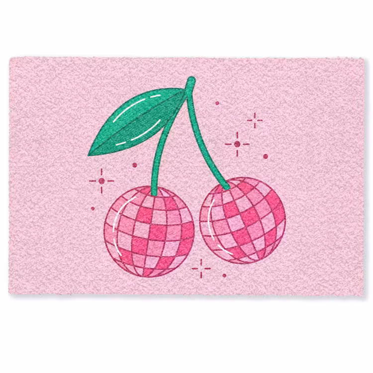 Deurmat - Decoratie - Disco-bal - Feest - Roze — 1