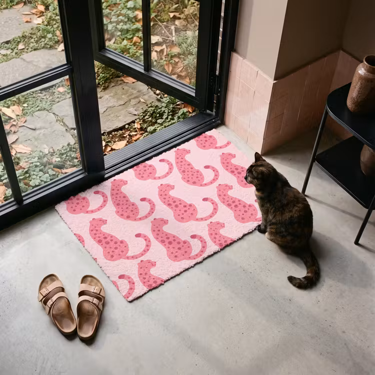 Deurmat - Kat - Gevlekt - Dieren - Patroon - Roze — 2