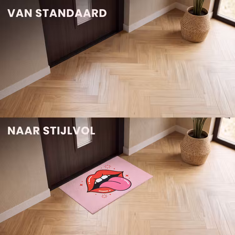 Deurmat - Lippen - Tong - Pop-art - Kleurrijk - Roze — 3