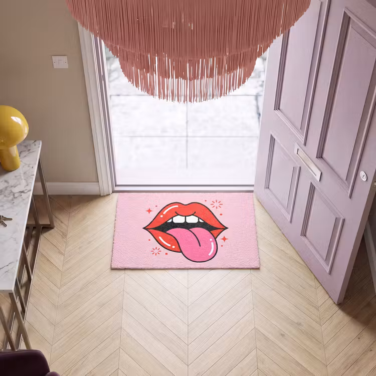 Deurmat - Lippen - Tong - Pop-art - Kleurrijk - Roze — 4