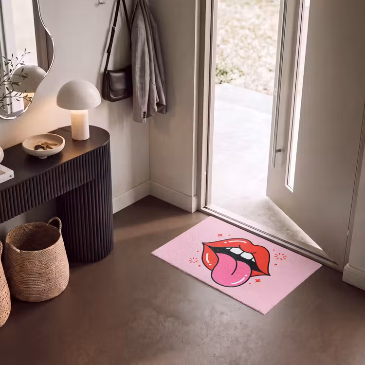 Deurmat - Lippen - Tong - Pop-art - Kleurrijk - Roze — 8