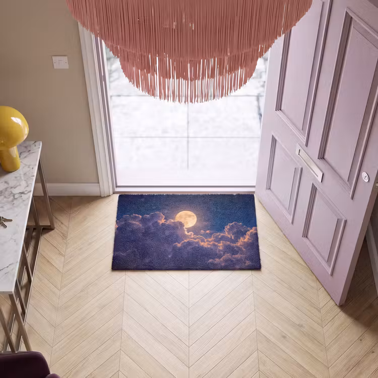 Deurmat - Maan - Wolken - Nacht - Oranje — 4