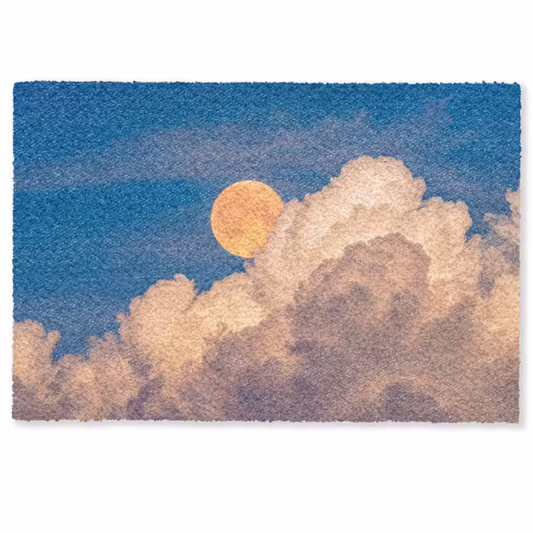 Deurmat - Maan - Wolken - Natuur - Oranje — 1