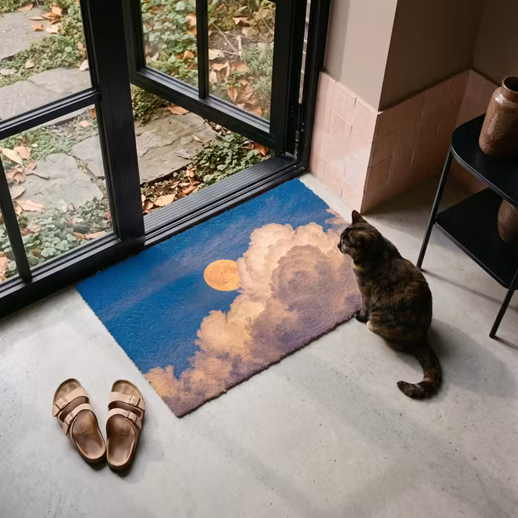 Deurmat - Maan - Wolken - Natuur - Oranje — 2