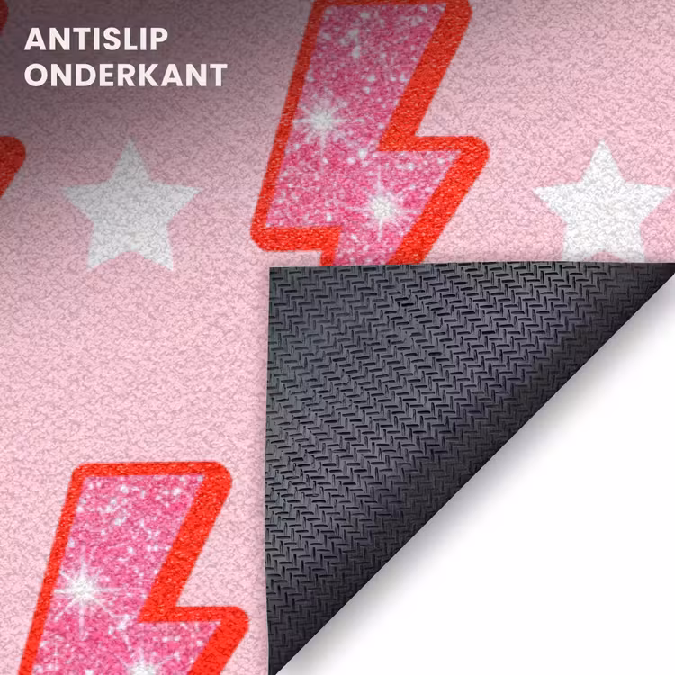 Deurmat - Patroon - Bliksem - Ster - Glitter - Roze — 6