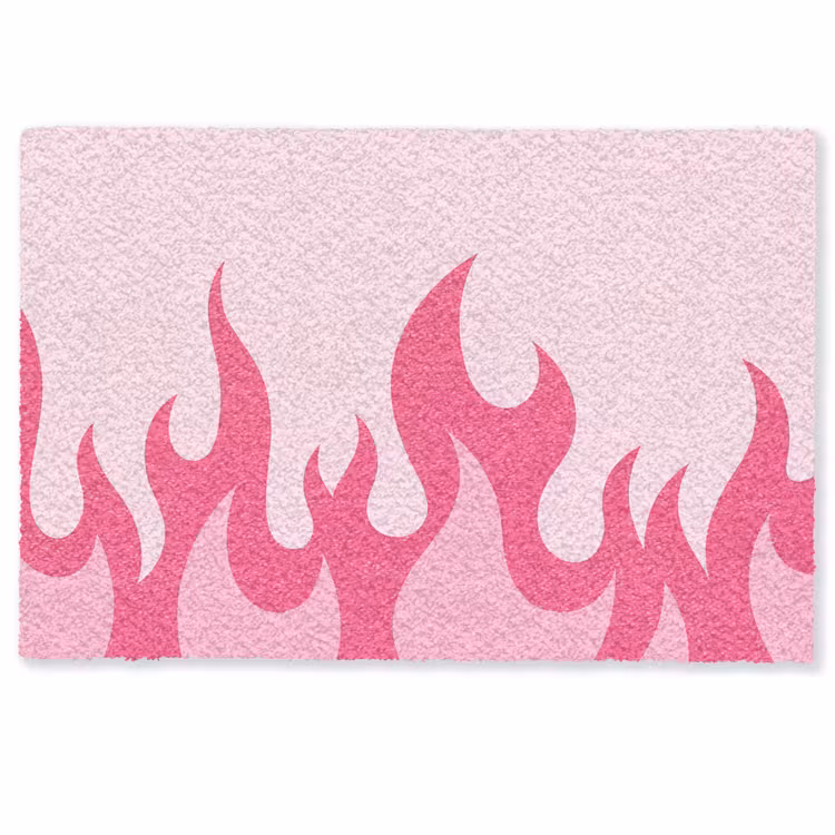 Deurmat - Vlammen - Patroon - Abstract - Modern - Roze — 1