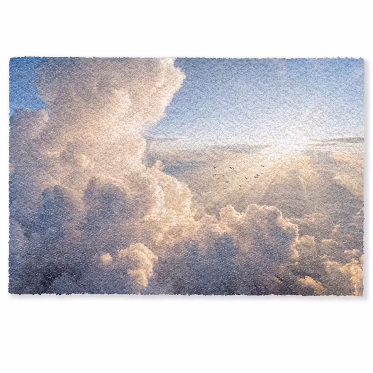 Deurmat - Wolken - Zonnestralen - Natuur - Wit — 1