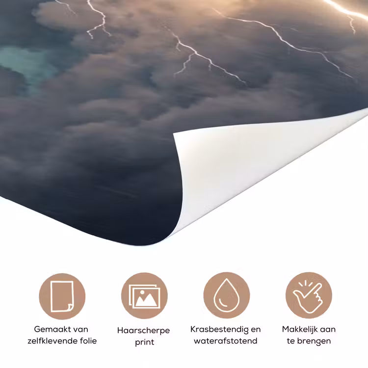 Deursticker - Bliksem - Storm - Natuur - Donker — 3