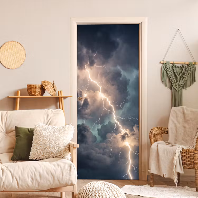 Deursticker - Bliksem - Storm - Natuur - Donker — 4
