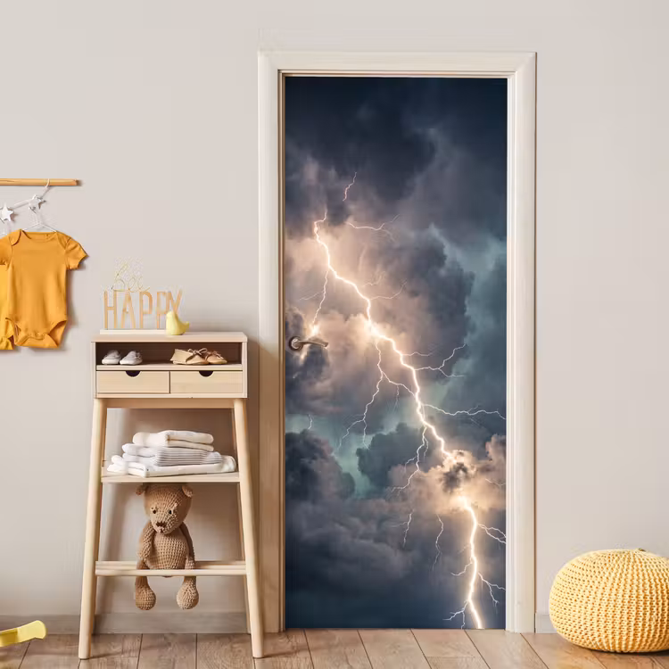 Deursticker - Bliksem - Storm - Natuur - Donker — 6