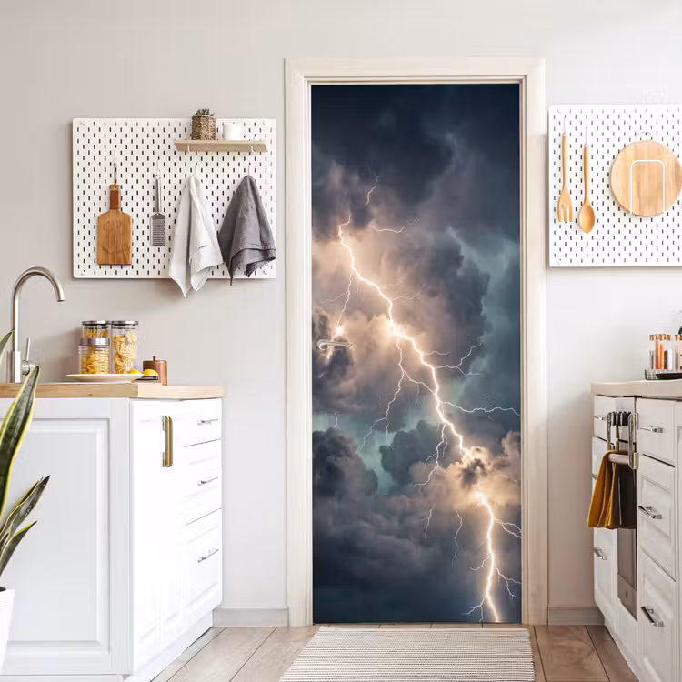 Deursticker - Bliksem - Storm - Natuur - Donker — 7