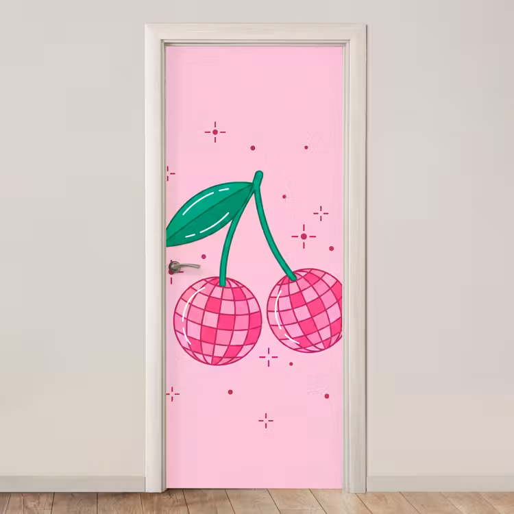 Deursticker - Decoratie - Disco-bal - Feest - Roze — 1