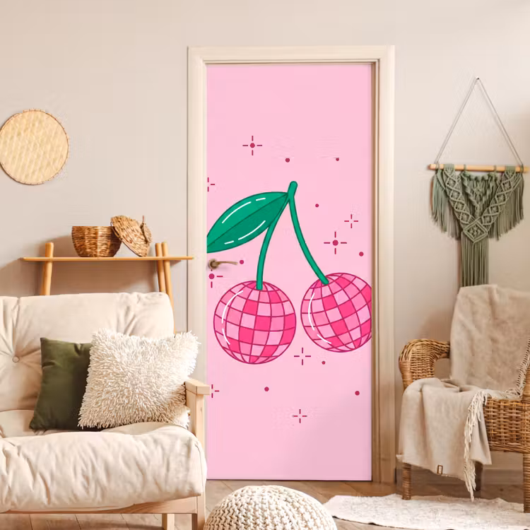 Deursticker - Decoratie - Disco-bal - Feest - Roze — 4