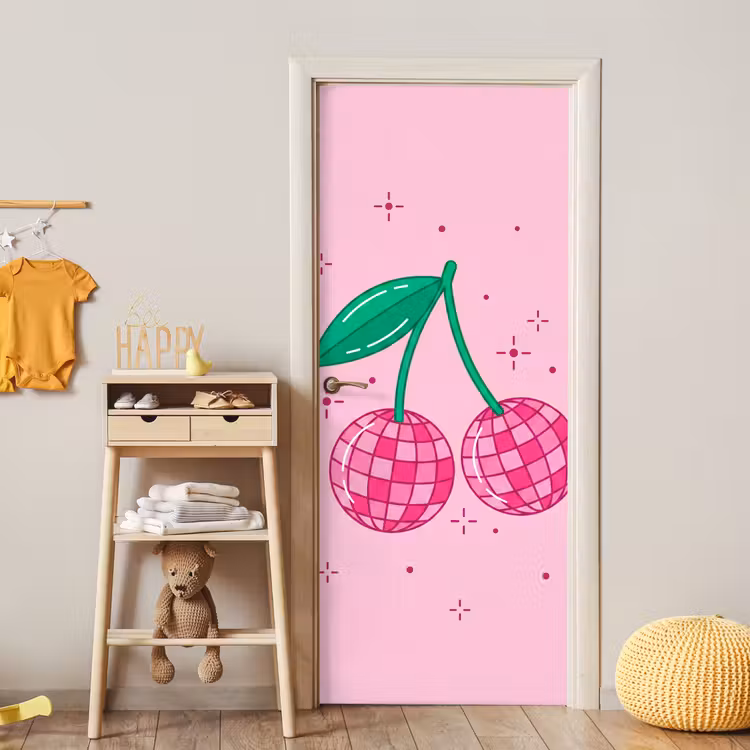 Deursticker - Decoratie - Disco-bal - Feest - Roze — 6