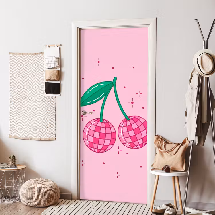 Deursticker - Decoratie - Disco-bal - Feest - Roze — 8