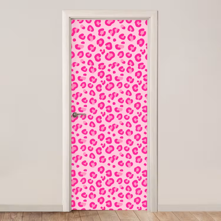 Deursticker - Dierenprint - Patroon - Abstract - Modern - Roze — 1