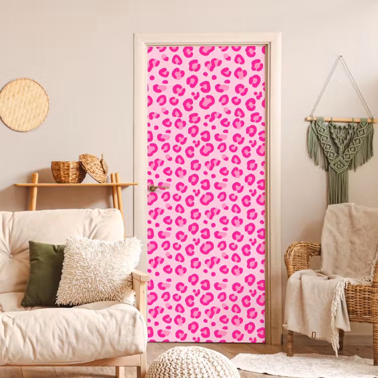 Deursticker - Dierenprint - Patroon - Abstract - Modern - Roze — 4