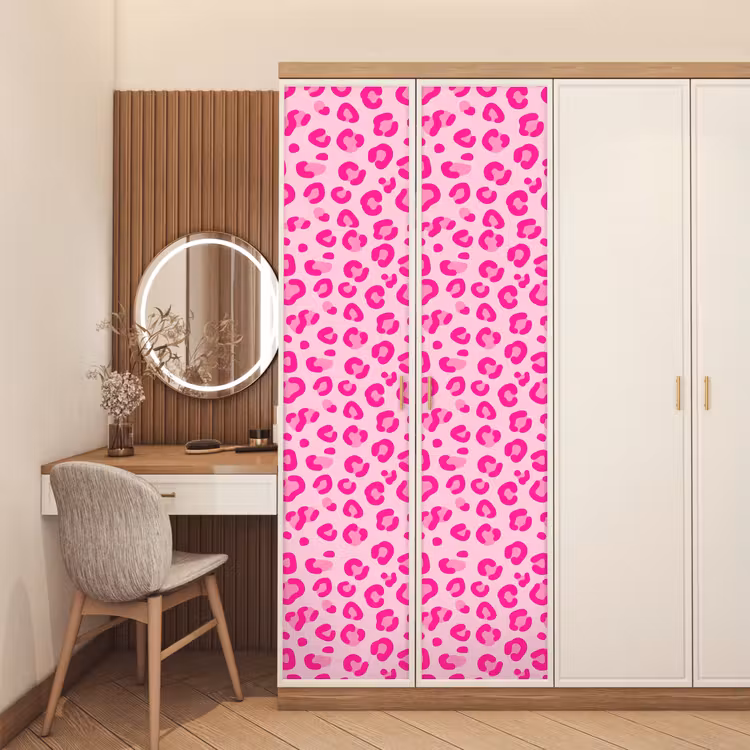 Deursticker - Dierenprint - Patroon - Abstract - Modern - Roze — 5