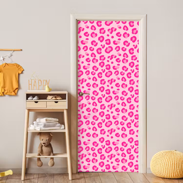 Deursticker - Dierenprint - Patroon - Abstract - Modern - Roze — 6