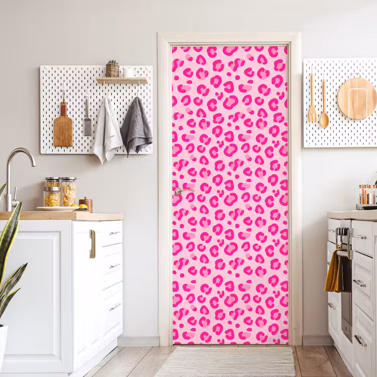 Deursticker - Dierenprint - Patroon - Abstract - Modern - Roze — 7
