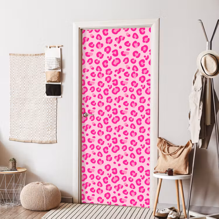 Deursticker - Dierenprint - Patroon - Abstract - Modern - Roze — 8