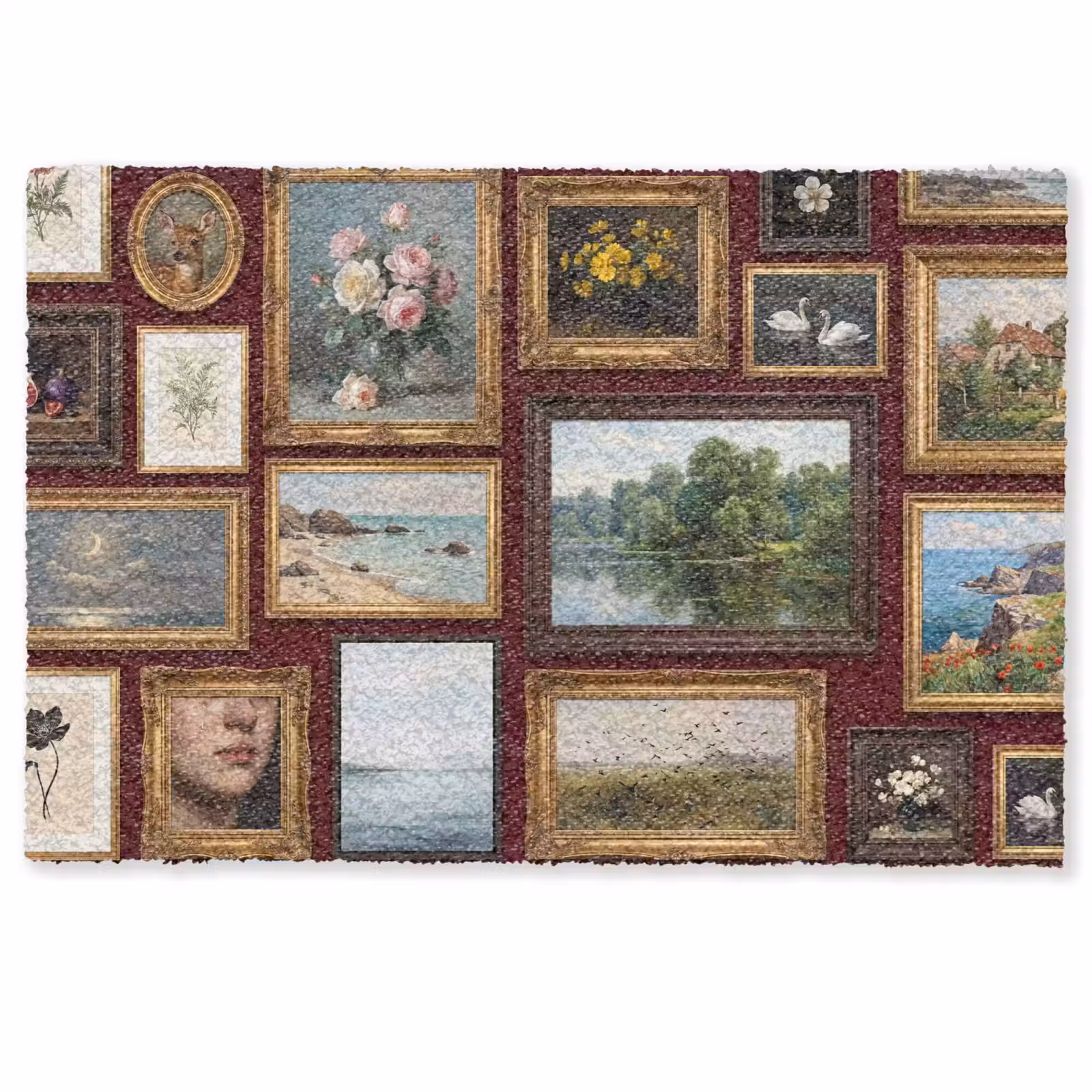 Deurmat - Bloemen - Vaas - Klassiek - Kunst - Rood — 1