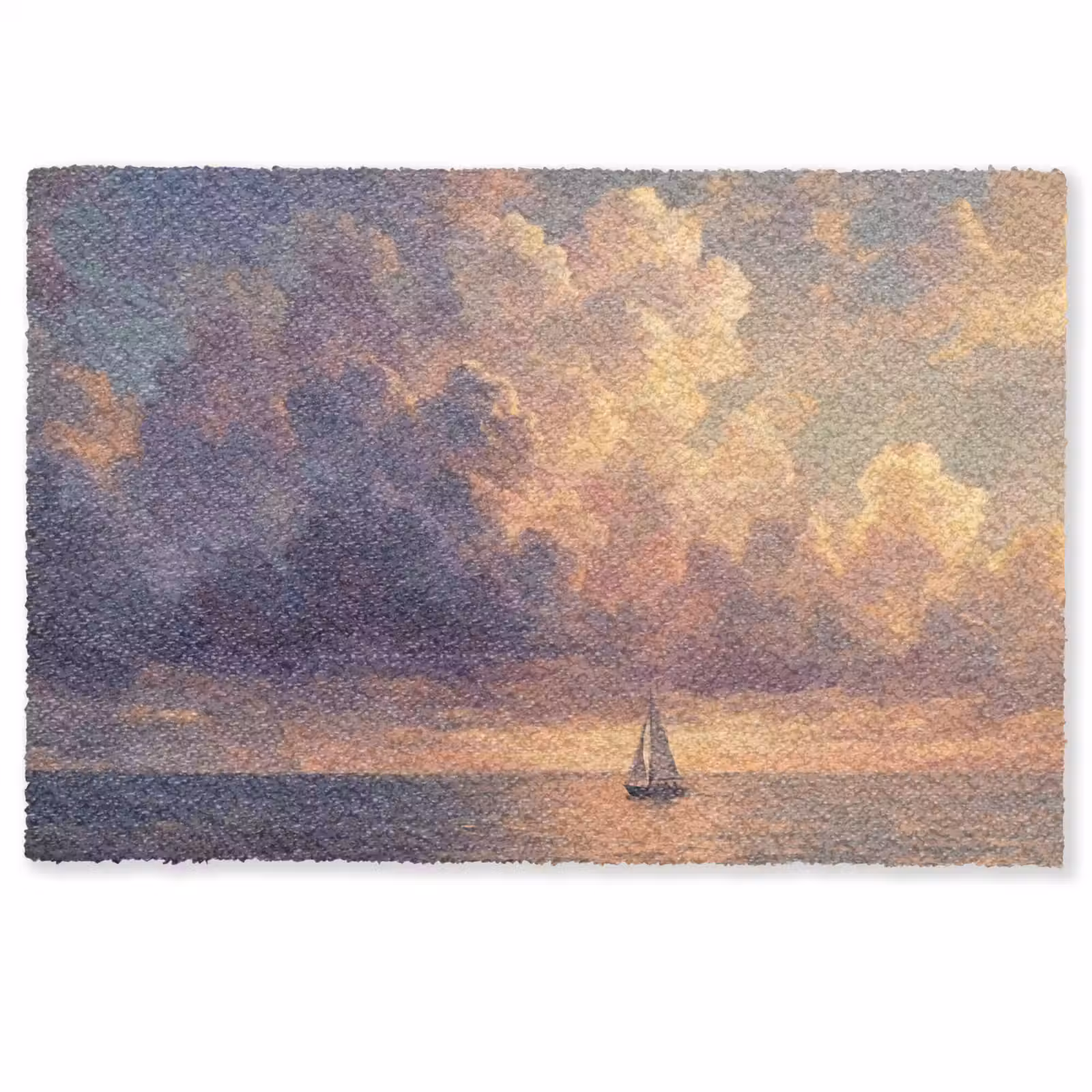 Deurmat - Boot - Zonsondergang - Zee - Natuur - Goud — 1