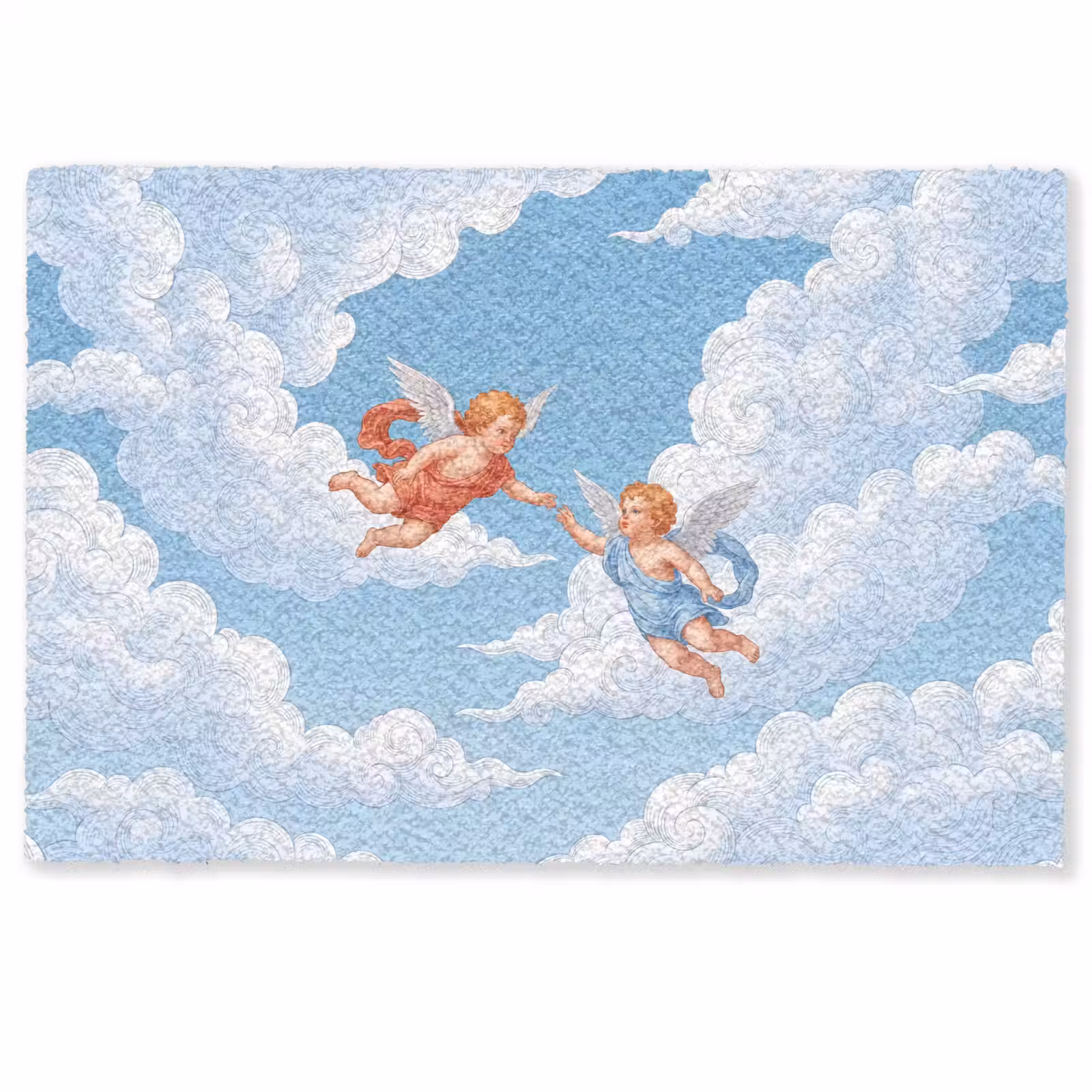 Deurmat - Engel - Vliegend - Klassiek - Blauw — 1