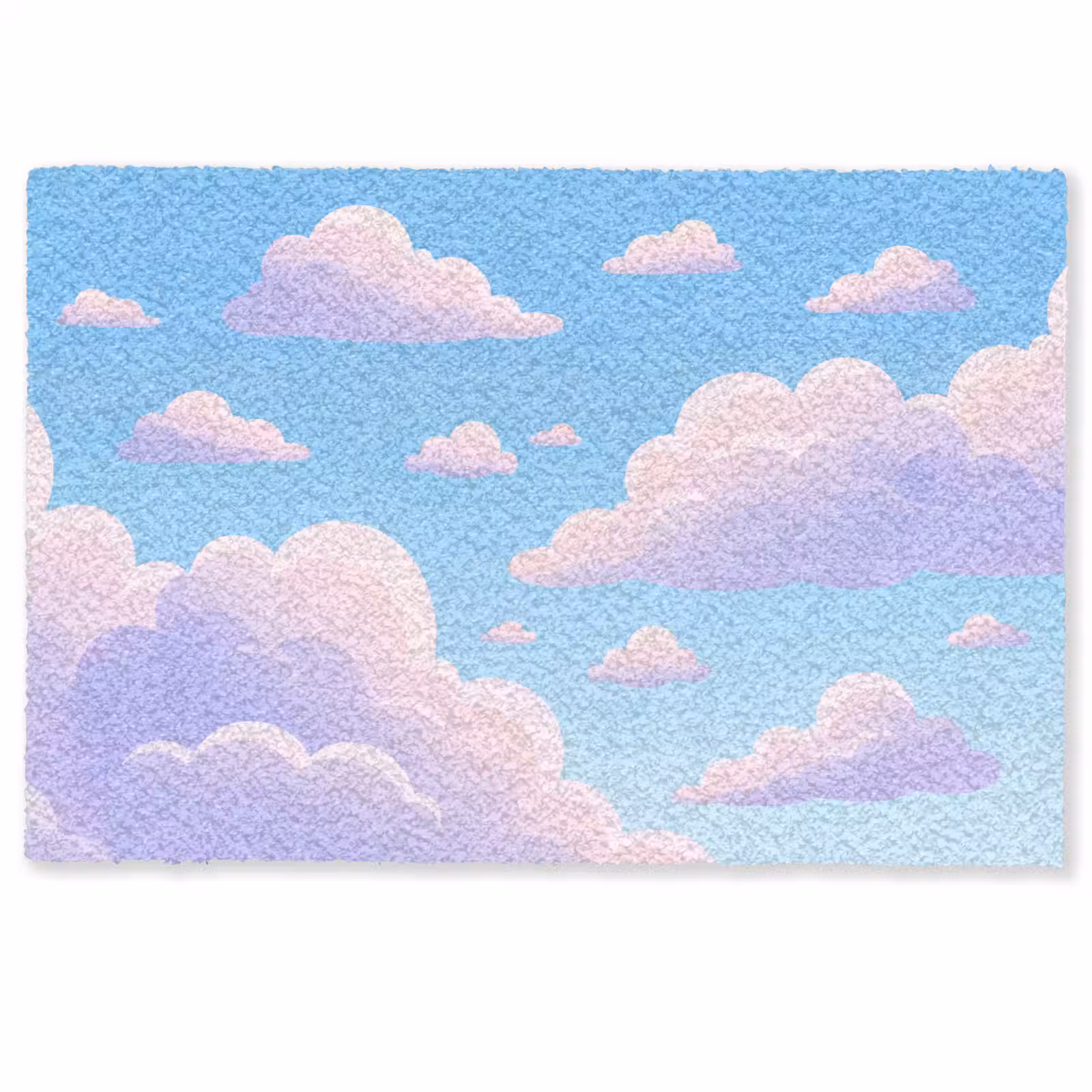 Deurmat - Wolken - Roze - Blauw - Natuur - Modern — 1