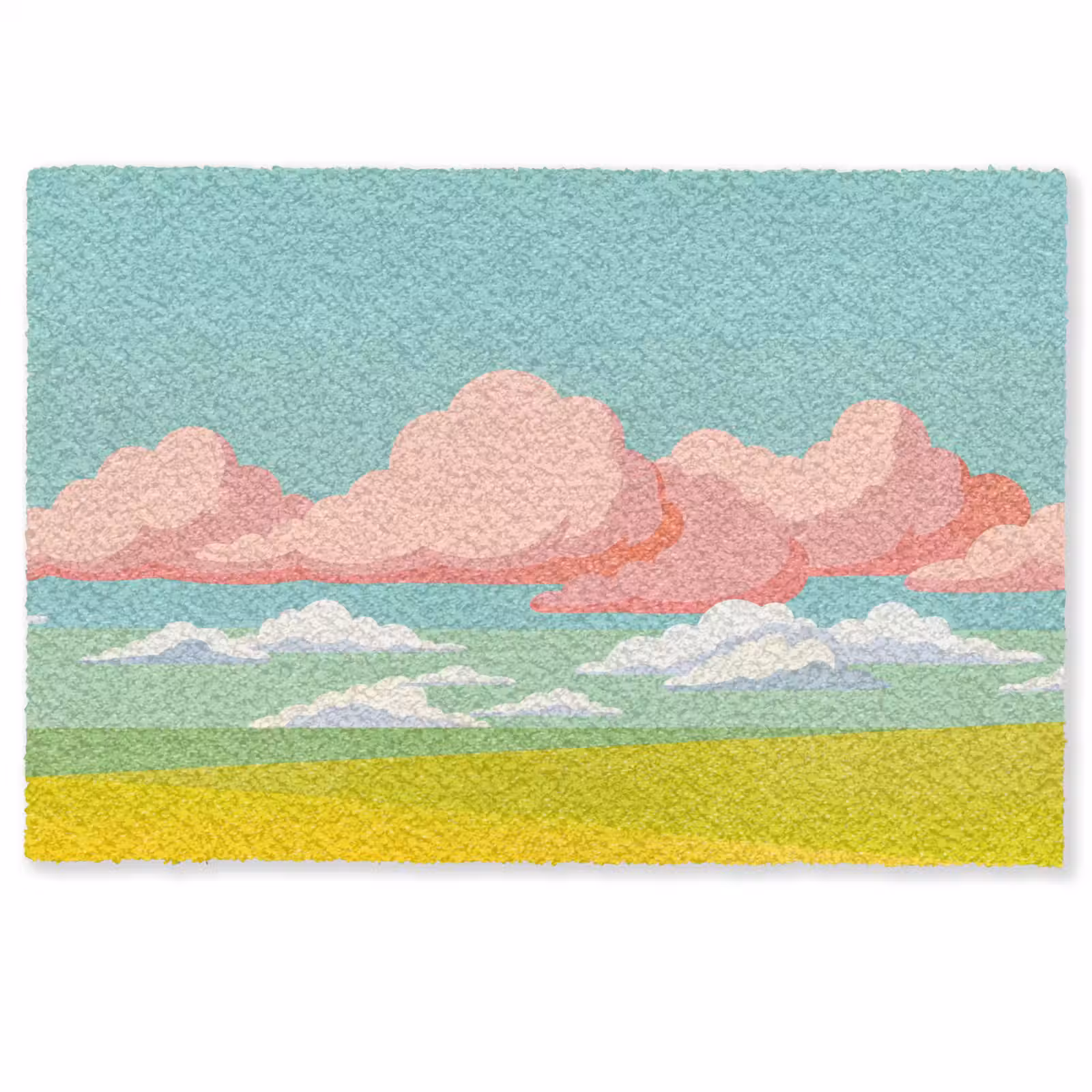 Deurmat - Wolken - Roze - Natuur - Modern - Pastel — 1