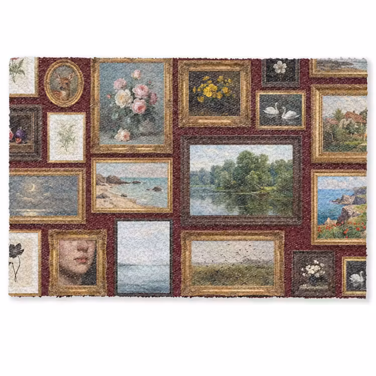 Deurmat - Bloemen - Vaas - Klassiek - Kunst - Rood — 1