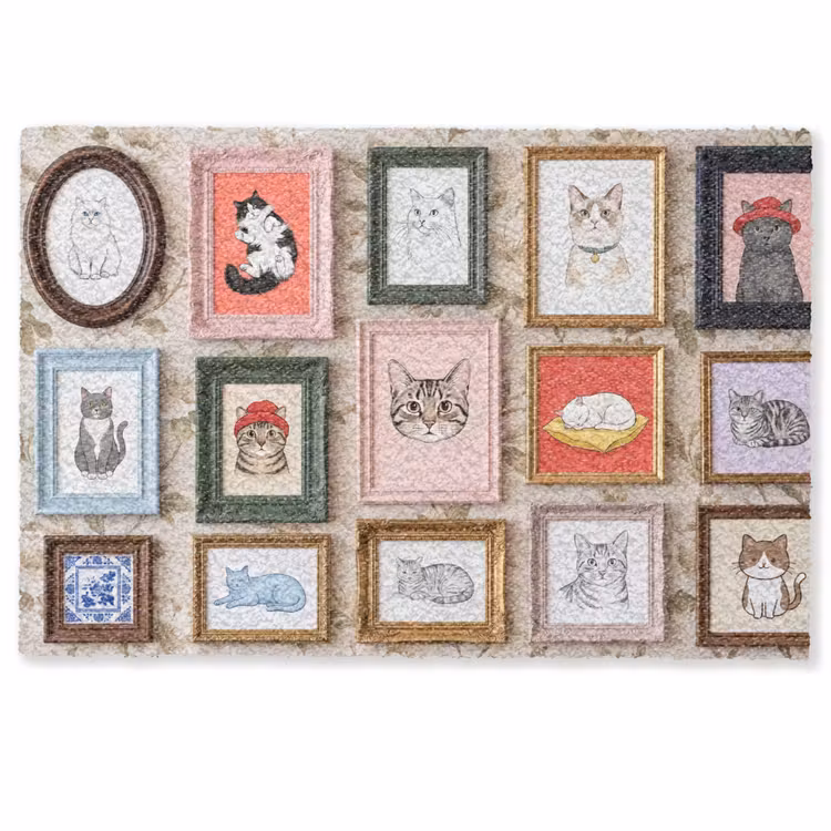 Deurmat - Kat - Portret - Dieren - Illustratie - Lijst — 1