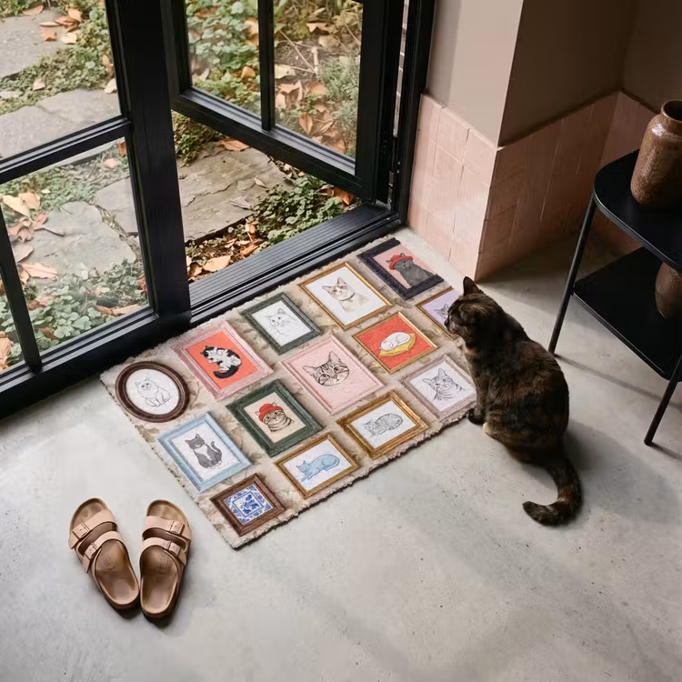 Deurmat - Kat - Portret - Dieren - Illustratie - Lijst — 2