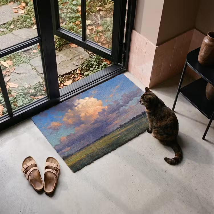 Deurmat - Lucht - Wolken - Landschap - Modern - Oranje — 2