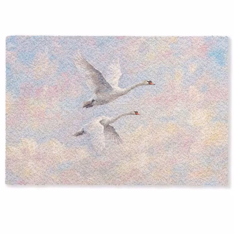 Deurmat - Vogel - Vliegend - Lucht - Modern - Pastel — 1