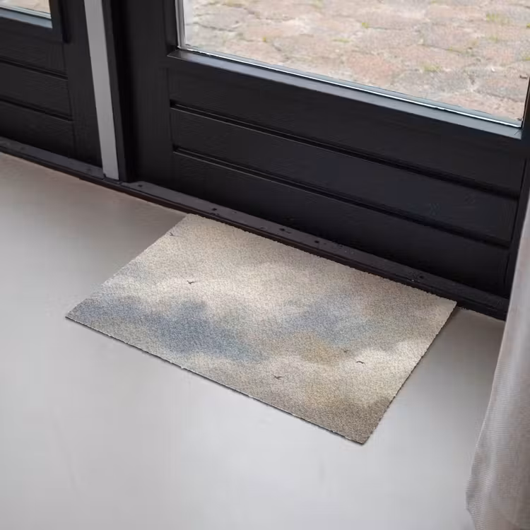 Deurmat - Vogel - Wolken - Natuur - Modern - Grijs — 2
