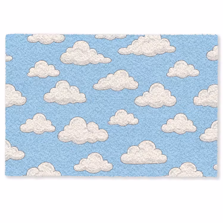 Deurmat - Wolk - Cartoon - Lucht - Blauw - Wit — 1