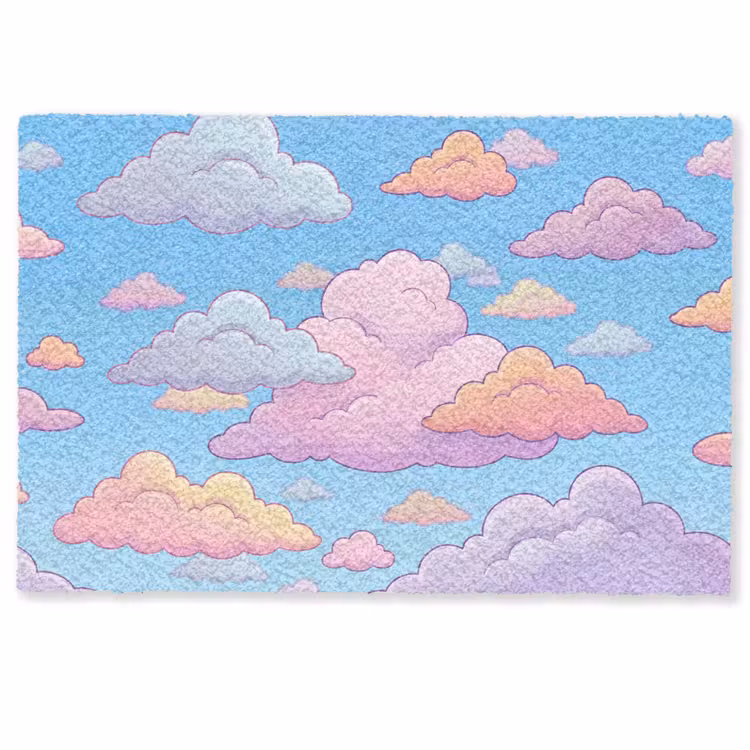 Deurmat - Wolk - Lucht - Natuur - Illustratie - Pastel — 1